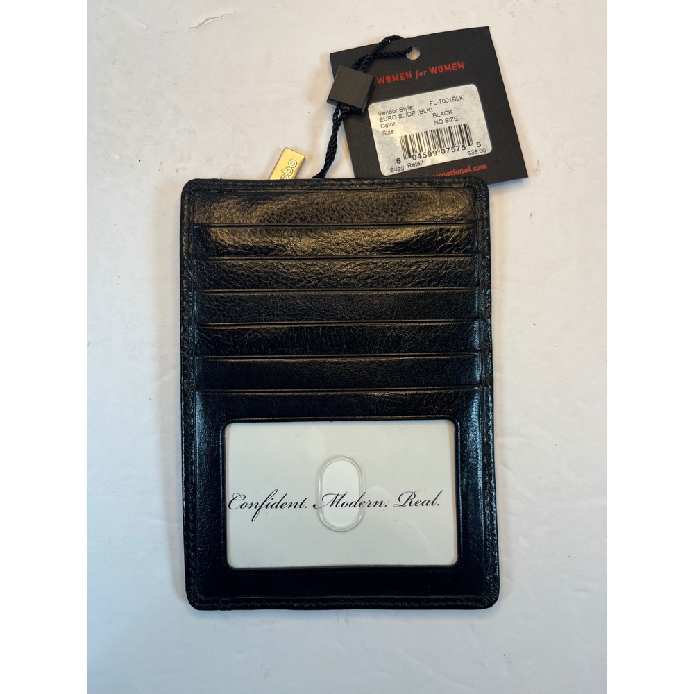 Hobo International Euro Slide Black Leather Card Case Wallet FL-7001BLK NWT - Picture 3 of 5